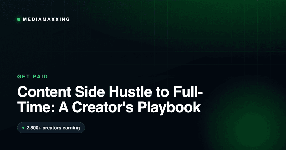 Content Side Hustle to Full-Time: A Creator's Playbook