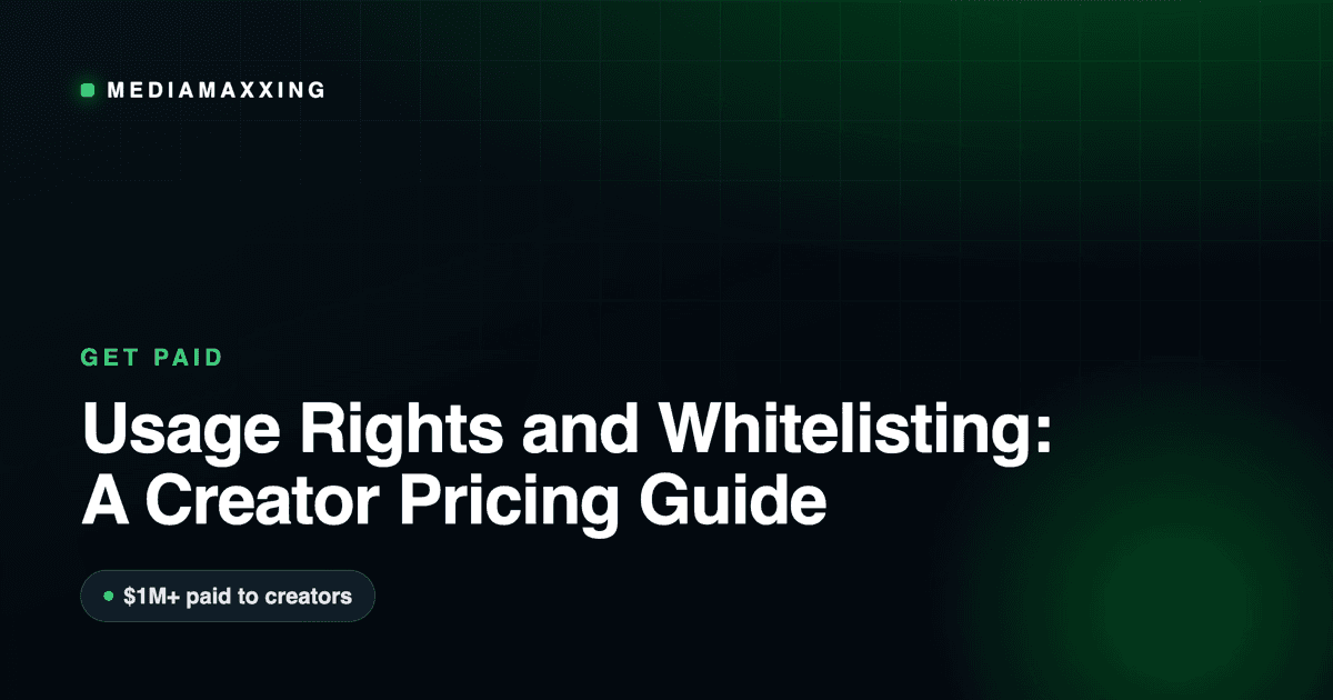 Usage Rights and Whitelisting: A Creator Pricing Guide